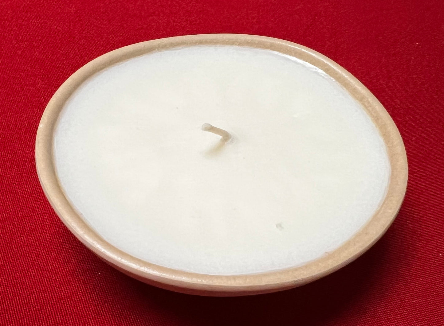Small Soy Candle in a 4" wide Ceramic bowl.
