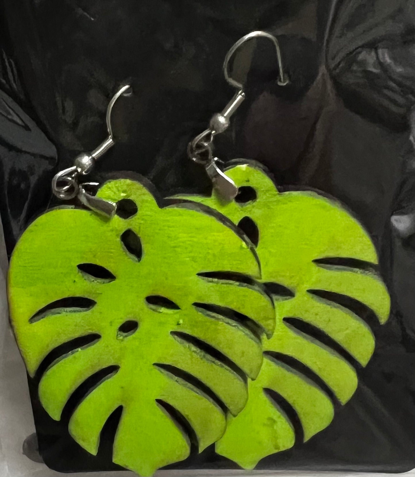 Leaf laser cut earrings