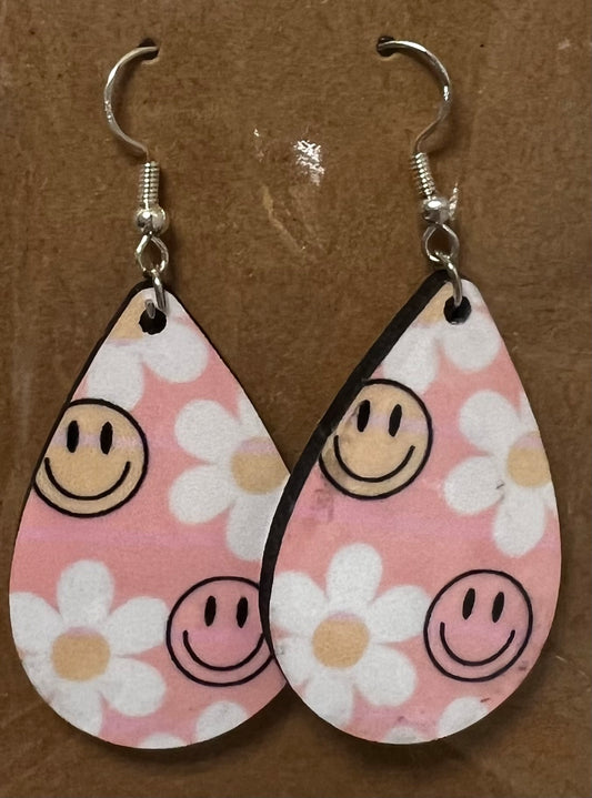 Smiley Tear Drop Earrings