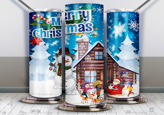 Merry Christmas Snowman 20 oz Tumbler