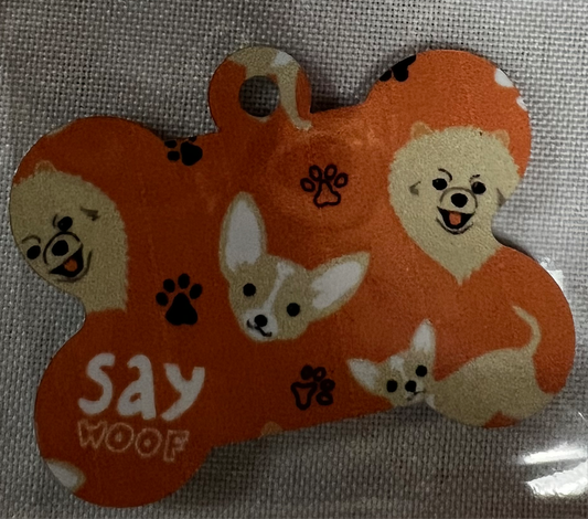 Say Woof Dog Tag