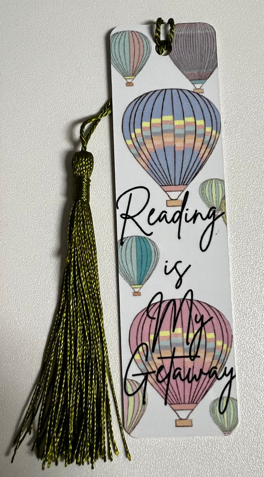 Reading Is My Getaway with Hot Air Balloons Bookmark