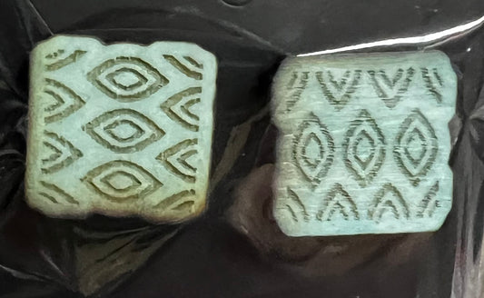 Aqua blue square Laser cut Earrings