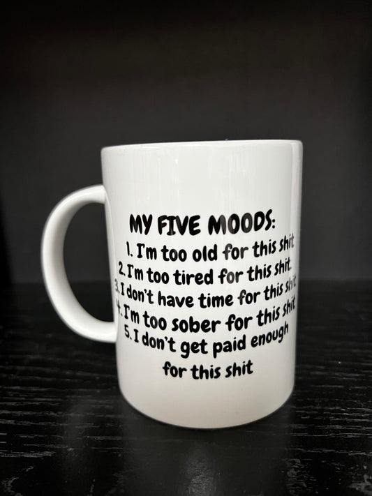 My Five moods 15 oz mug