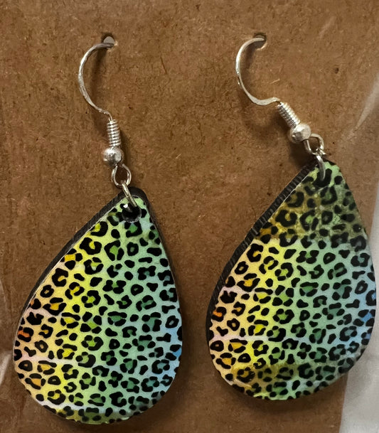 Leopard multicolor Tear Drop Earrings