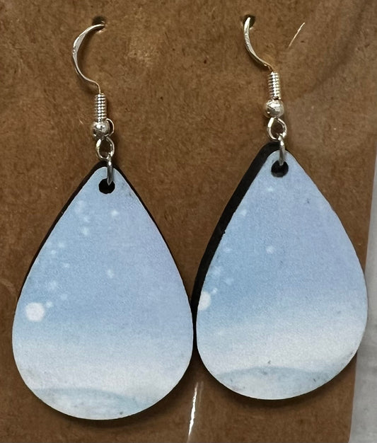 Snowy View Tear Drop Earrings