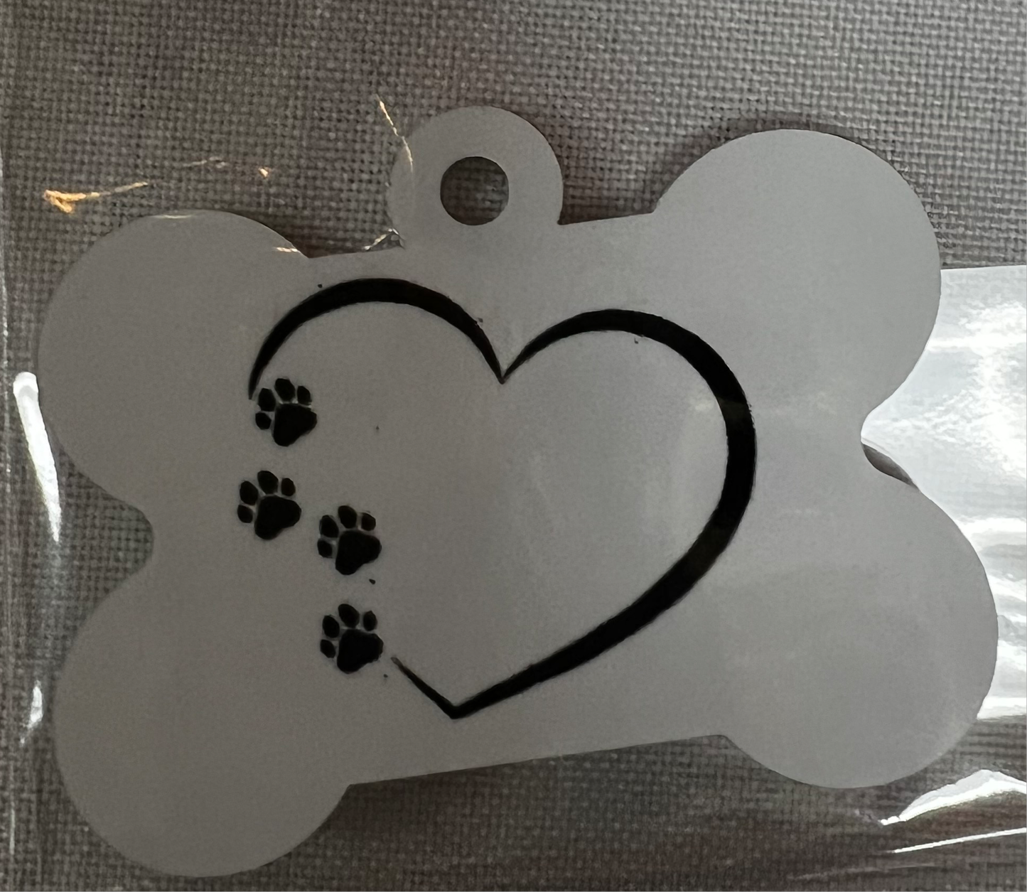 Heart w/ Paw Print Dog Tag