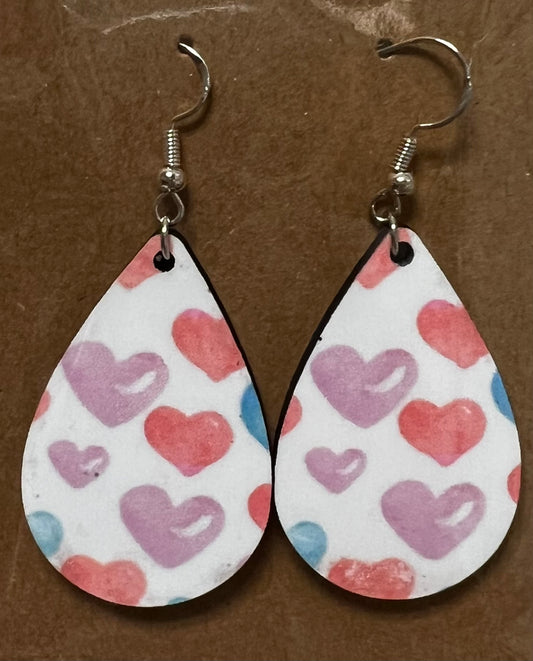 Hearts Tear Drop Earrings