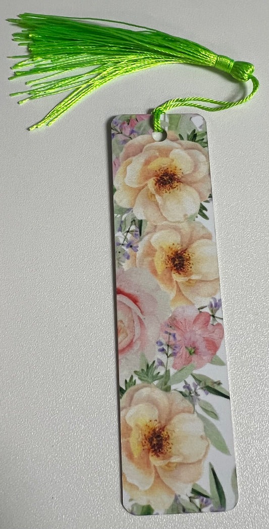 Yellow and pink flowers bookmark