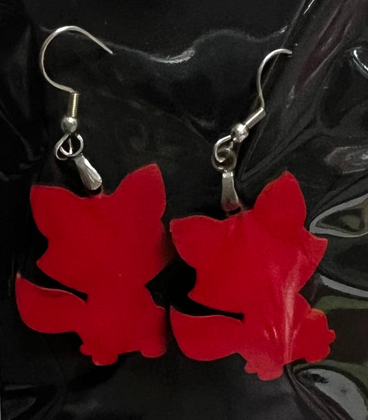 Red Fox Laser Cut Earrings