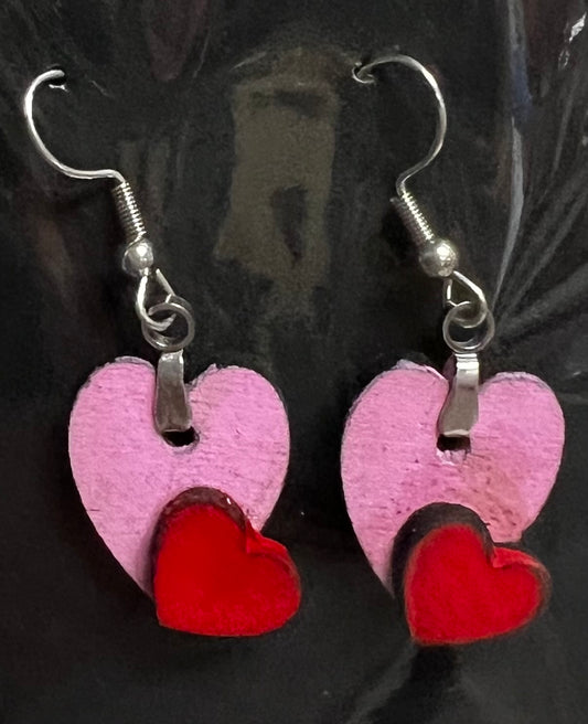Double heart Laser cut earrings