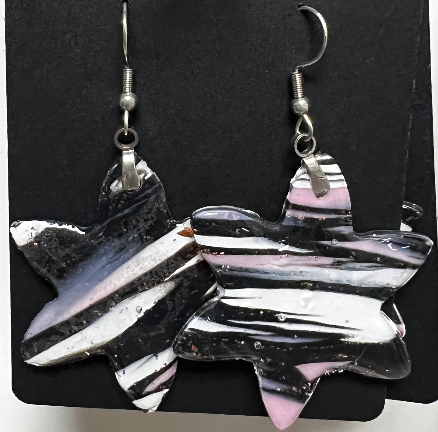 Purple, white, pink, black with gold specks collection