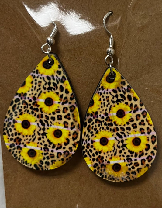 Sunflowers Tear Drop Earrings